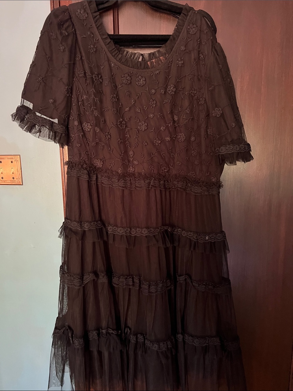 JessaKae Black Dress with Brown Label Detail